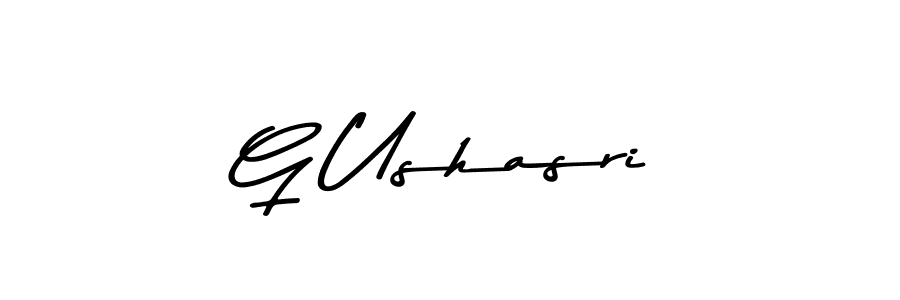 Make a beautiful signature design for name G Ushasri. With this signature (Asem Kandis PERSONAL USE) style, you can create a handwritten signature for free. G Ushasri signature style 9 images and pictures png