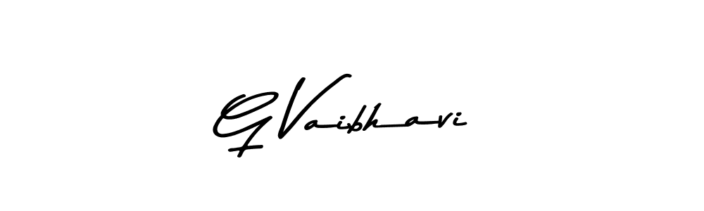 Make a beautiful signature design for name G Vaibhavi. With this signature (Asem Kandis PERSONAL USE) style, you can create a handwritten signature for free. G Vaibhavi signature style 9 images and pictures png