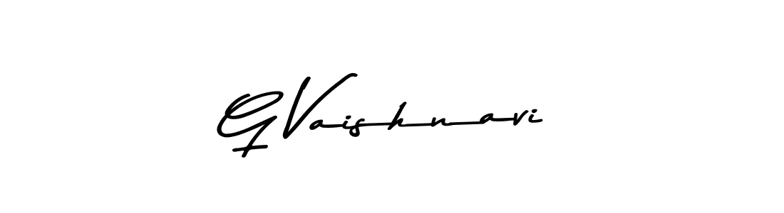 How to make G Vaishnavi name signature. Use Asem Kandis PERSONAL USE style for creating short signs online. This is the latest handwritten sign. G Vaishnavi signature style 9 images and pictures png
