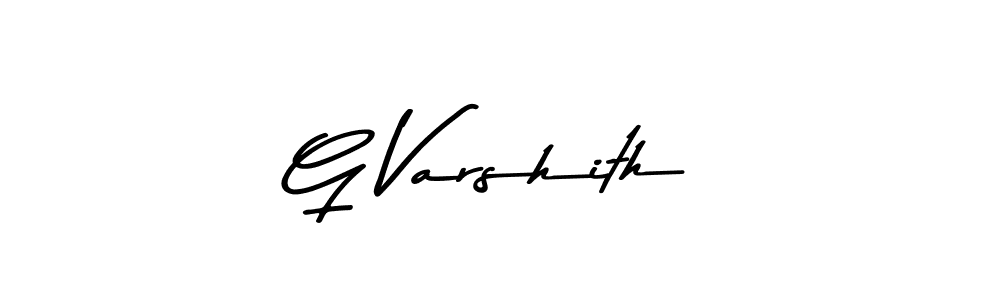 Make a beautiful signature design for name G Varshith. With this signature (Asem Kandis PERSONAL USE) style, you can create a handwritten signature for free. G Varshith signature style 9 images and pictures png