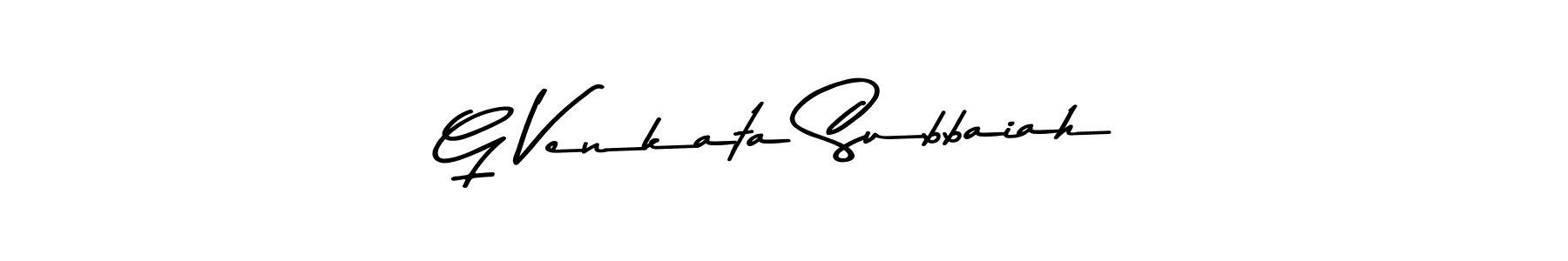 Make a beautiful signature design for name G Venkata Subbaiah. With this signature (Asem Kandis PERSONAL USE) style, you can create a handwritten signature for free. G Venkata Subbaiah signature style 9 images and pictures png