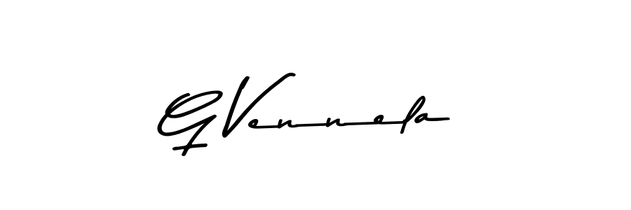 Create a beautiful signature design for name G Vennela. With this signature (Asem Kandis PERSONAL USE) fonts, you can make a handwritten signature for free. G Vennela signature style 9 images and pictures png