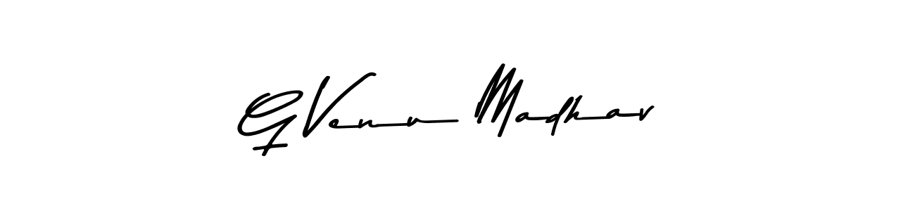 How to make G Venu Madhav name signature. Use Asem Kandis PERSONAL USE style for creating short signs online. This is the latest handwritten sign. G Venu Madhav signature style 9 images and pictures png