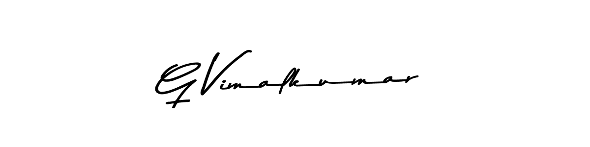 Create a beautiful signature design for name G Vimalkumar. With this signature (Asem Kandis PERSONAL USE) fonts, you can make a handwritten signature for free. G Vimalkumar signature style 9 images and pictures png