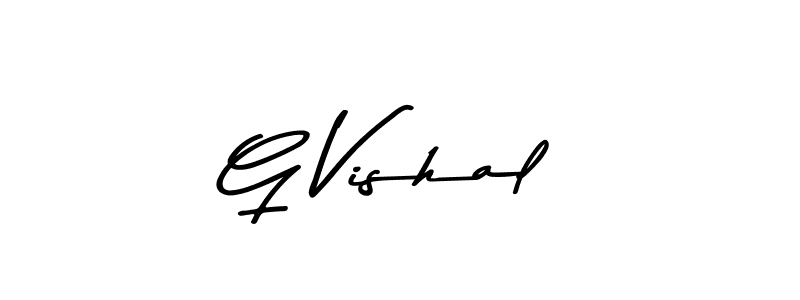 How to make G Vishal name signature. Use Asem Kandis PERSONAL USE style for creating short signs online. This is the latest handwritten sign. G Vishal signature style 9 images and pictures png