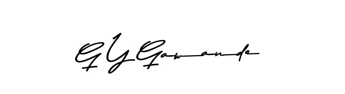 The best way (Asem Kandis PERSONAL USE) to make a short signature is to pick only two or three words in your name. The name G Y Gawande include a total of six letters. For converting this name. G Y Gawande signature style 9 images and pictures png