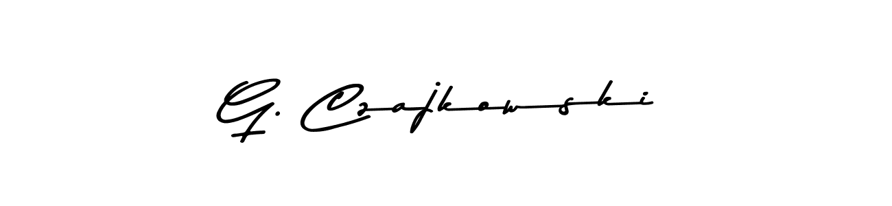 Create a beautiful signature design for name G. Czajkowski. With this signature (Asem Kandis PERSONAL USE) fonts, you can make a handwritten signature for free. G. Czajkowski signature style 9 images and pictures png