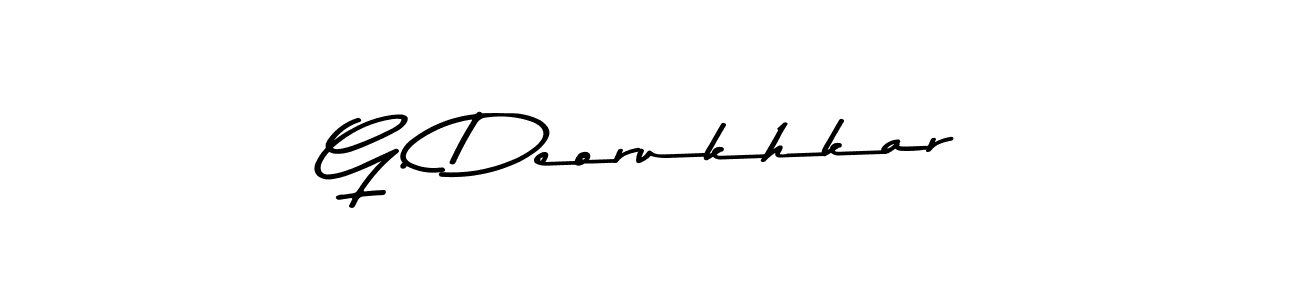 Make a beautiful signature design for name G. Deorukhkar. With this signature (Asem Kandis PERSONAL USE) style, you can create a handwritten signature for free. G. Deorukhkar signature style 9 images and pictures png