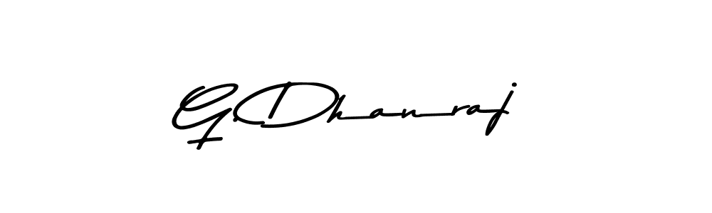 Make a beautiful signature design for name G. Dhanraj. With this signature (Asem Kandis PERSONAL USE) style, you can create a handwritten signature for free. G. Dhanraj signature style 9 images and pictures png