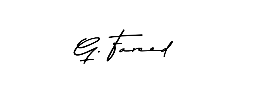 The best way (Asem Kandis PERSONAL USE) to make a short signature is to pick only two or three words in your name. The name G. Fareed include a total of six letters. For converting this name. G. Fareed signature style 9 images and pictures png