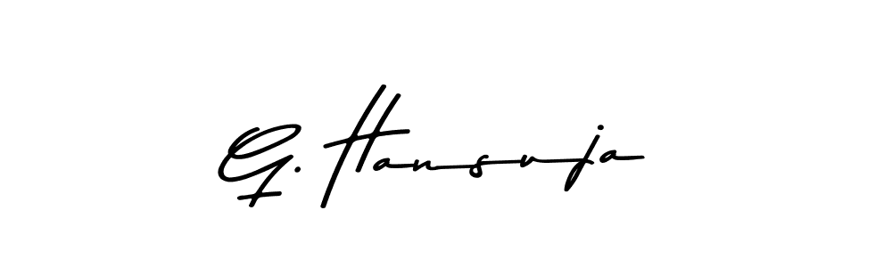 The best way (Asem Kandis PERSONAL USE) to make a short signature is to pick only two or three words in your name. The name G. Hansuja include a total of six letters. For converting this name. G. Hansuja signature style 9 images and pictures png