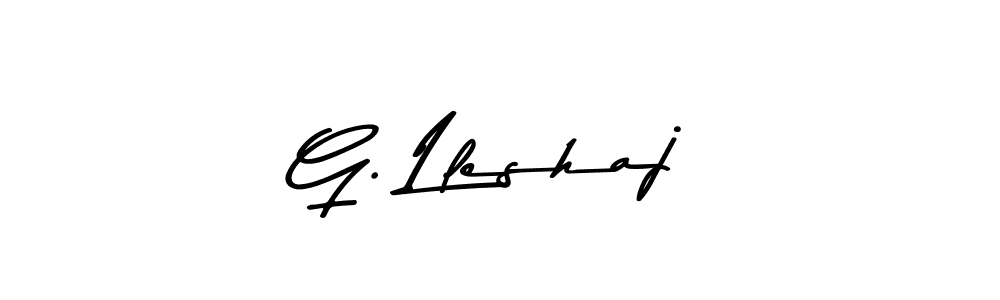 Make a beautiful signature design for name G. Lleshaj. With this signature (Asem Kandis PERSONAL USE) style, you can create a handwritten signature for free. G. Lleshaj signature style 9 images and pictures png