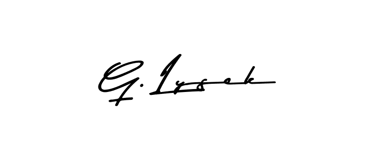 This is the best signature style for the G. Lysek name. Also you like these signature font (Asem Kandis PERSONAL USE). Mix name signature. G. Lysek signature style 9 images and pictures png