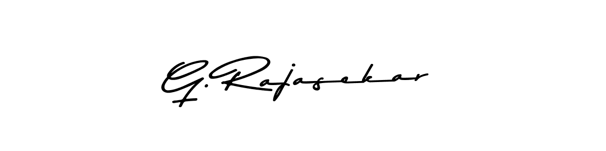 The best way (Asem Kandis PERSONAL USE) to make a short signature is to pick only two or three words in your name. The name G. Rajasekar include a total of six letters. For converting this name. G. Rajasekar signature style 9 images and pictures png