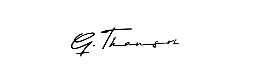 Design your own signature with our free online signature maker. With this signature software, you can create a handwritten (Asem Kandis PERSONAL USE) signature for name G. Thansri. G. Thansri signature style 9 images and pictures png