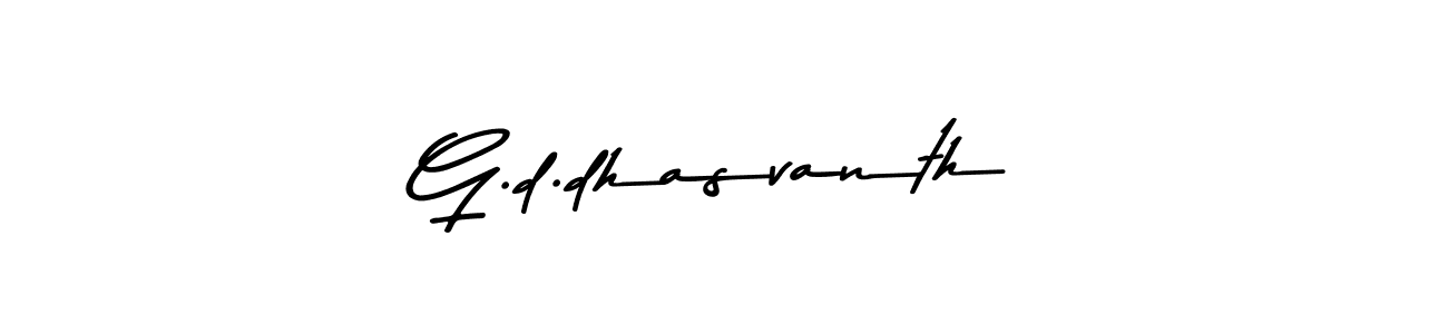 Make a beautiful signature design for name G.d.dhasvanth. With this signature (Asem Kandis PERSONAL USE) style, you can create a handwritten signature for free. G.d.dhasvanth signature style 9 images and pictures png
