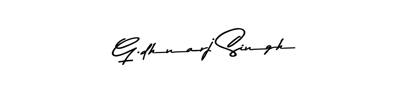 How to make G.dhnarj Singh name signature. Use Asem Kandis PERSONAL USE style for creating short signs online. This is the latest handwritten sign. G.dhnarj Singh signature style 9 images and pictures png