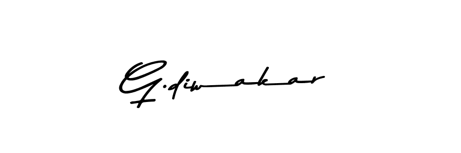 Create a beautiful signature design for name G.diwakar. With this signature (Asem Kandis PERSONAL USE) fonts, you can make a handwritten signature for free. G.diwakar signature style 9 images and pictures png