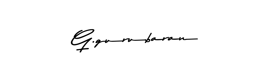 Make a beautiful signature design for name G.gurubaran. With this signature (Asem Kandis PERSONAL USE) style, you can create a handwritten signature for free. G.gurubaran signature style 9 images and pictures png