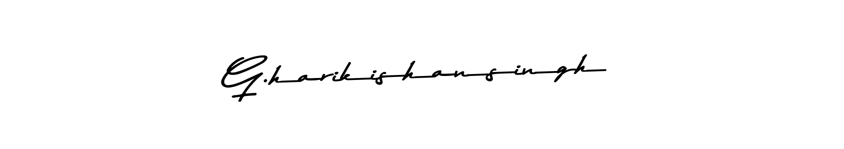 The best way (Asem Kandis PERSONAL USE) to make a short signature is to pick only two or three words in your name. The name G.harikishansingh include a total of six letters. For converting this name. G.harikishansingh signature style 9 images and pictures png