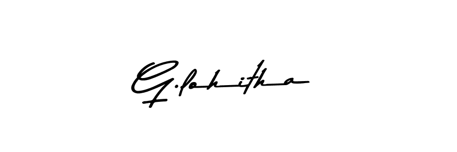 Make a beautiful signature design for name G.lohitha. With this signature (Asem Kandis PERSONAL USE) style, you can create a handwritten signature for free. G.lohitha signature style 9 images and pictures png