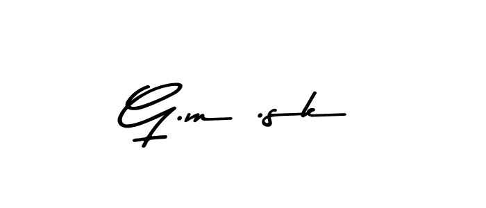 Create a beautiful signature design for name G.m .sk. With this signature (Asem Kandis PERSONAL USE) fonts, you can make a handwritten signature for free. G.m .sk signature style 9 images and pictures png