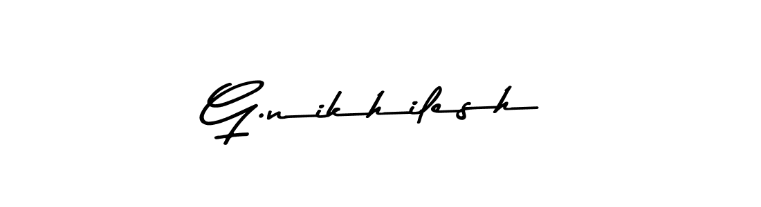 Similarly Asem Kandis PERSONAL USE is the best handwritten signature design. Signature creator online .You can use it as an online autograph creator for name G.nikhilesh. G.nikhilesh signature style 9 images and pictures png