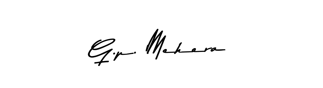 Also You can easily find your signature by using the search form. We will create G.p. Mehera name handwritten signature images for you free of cost using Asem Kandis PERSONAL USE sign style. G.p. Mehera signature style 9 images and pictures png