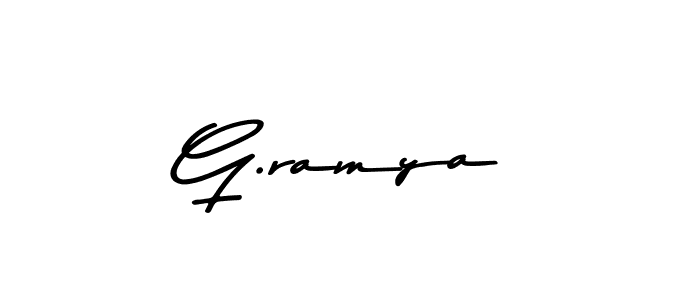 Design your own signature with our free online signature maker. With this signature software, you can create a handwritten (Asem Kandis PERSONAL USE) signature for name G.ramya. G.ramya signature style 9 images and pictures png