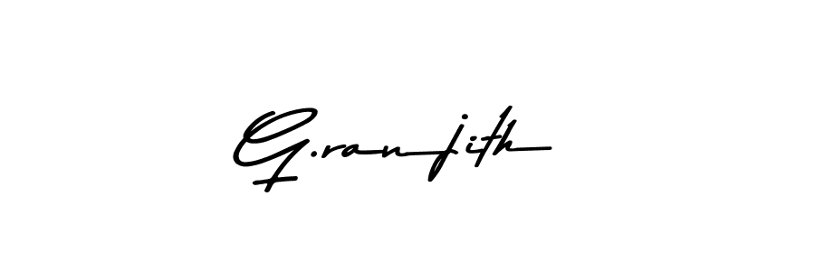 How to make G.ranjith name signature. Use Asem Kandis PERSONAL USE style for creating short signs online. This is the latest handwritten sign. G.ranjith signature style 9 images and pictures png