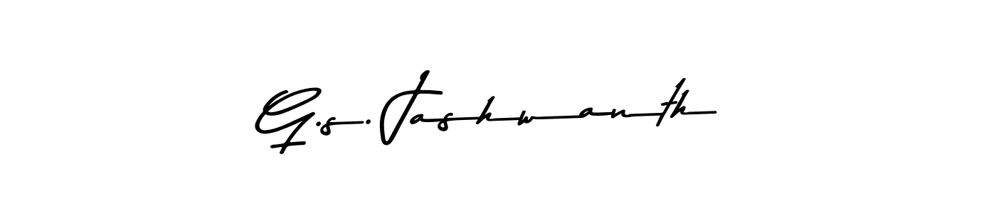 Use a signature maker to create a handwritten signature online. With this signature software, you can design (Asem Kandis PERSONAL USE) your own signature for name G.s. Jashwanth. G.s. Jashwanth signature style 9 images and pictures png