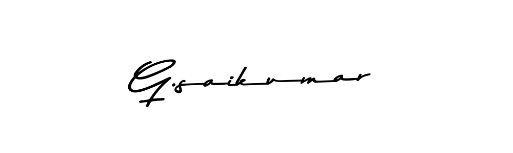 Make a beautiful signature design for name G.saikumar. With this signature (Asem Kandis PERSONAL USE) style, you can create a handwritten signature for free. G.saikumar signature style 9 images and pictures png