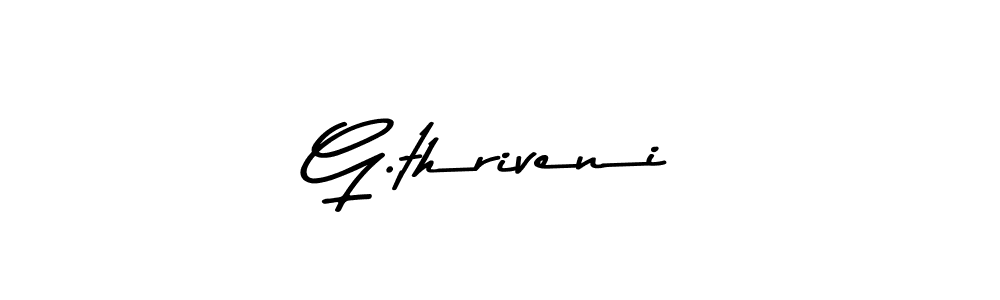 Create a beautiful signature design for name G.thriveni. With this signature (Asem Kandis PERSONAL USE) fonts, you can make a handwritten signature for free. G.thriveni signature style 9 images and pictures png