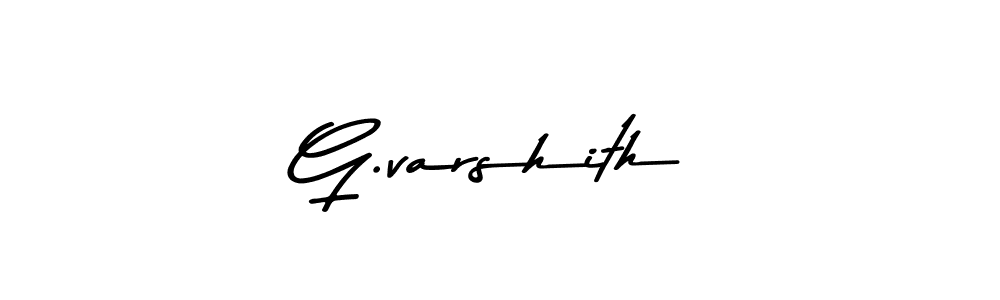 How to make G.varshith name signature. Use Asem Kandis PERSONAL USE style for creating short signs online. This is the latest handwritten sign. G.varshith signature style 9 images and pictures png