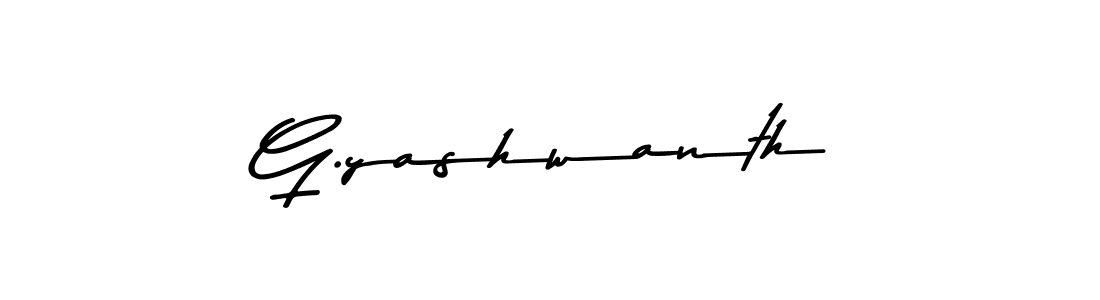 Create a beautiful signature design for name G.yashwanth. With this signature (Asem Kandis PERSONAL USE) fonts, you can make a handwritten signature for free. G.yashwanth signature style 9 images and pictures png