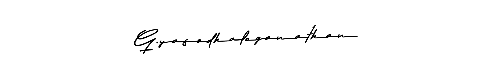 How to make G.yasodhaloganathan name signature. Use Asem Kandis PERSONAL USE style for creating short signs online. This is the latest handwritten sign. G.yasodhaloganathan signature style 9 images and pictures png