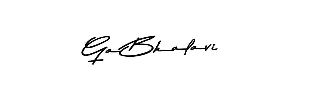 How to make Ga Bhalavi name signature. Use Asem Kandis PERSONAL USE style for creating short signs online. This is the latest handwritten sign. Ga Bhalavi signature style 9 images and pictures png