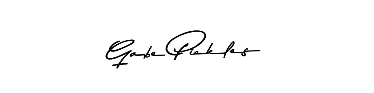 How to make Gabe Pickles name signature. Use Asem Kandis PERSONAL USE style for creating short signs online. This is the latest handwritten sign. Gabe Pickles signature style 9 images and pictures png