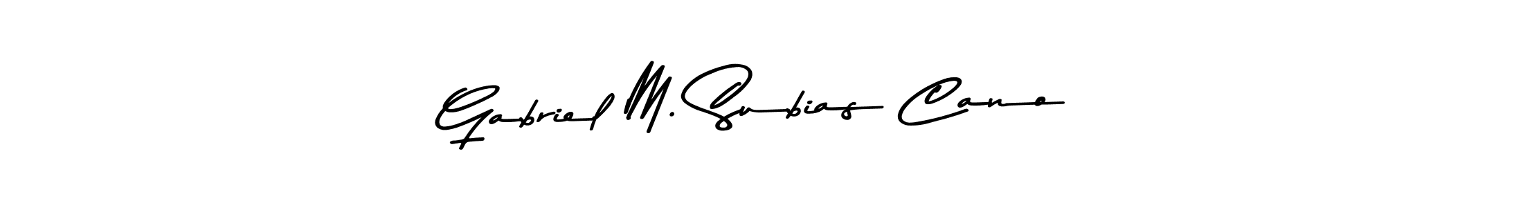 How to make Gabriel M. Subias Cano name signature. Use Asem Kandis PERSONAL USE style for creating short signs online. This is the latest handwritten sign. Gabriel M. Subias Cano signature style 9 images and pictures png