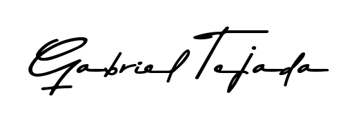 The Asem Kandis PERSONAL USE lettering style adds unique flourish to name Gabriel Tejada. Stand out with a custom digital autograph made in seconds. Gabriel Tejada signature style 9 images and pictures png