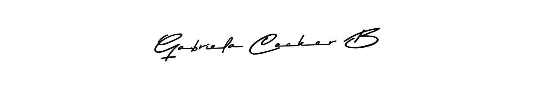 Make a beautiful signature design for name Gabriela Cocker  B. With this signature (Asem Kandis PERSONAL USE) style, you can create a handwritten signature for free. Gabriela Cocker  B signature style 9 images and pictures png