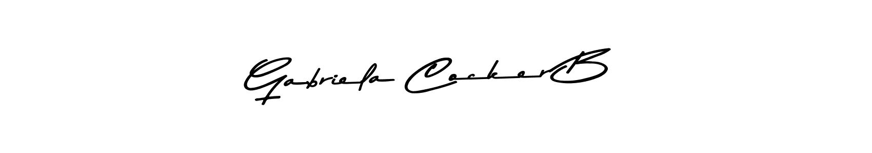 Make a beautiful signature design for name Gabriela Cocker B. With this signature (Asem Kandis PERSONAL USE) style, you can create a handwritten signature for free. Gabriela Cocker B signature style 9 images and pictures png