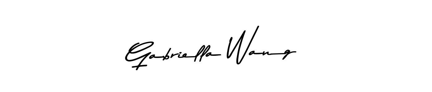 This is the best signature style for the Gabriella Wang name. Also you like these signature font (Asem Kandis PERSONAL USE). Mix name signature. Gabriella Wang signature style 9 images and pictures png