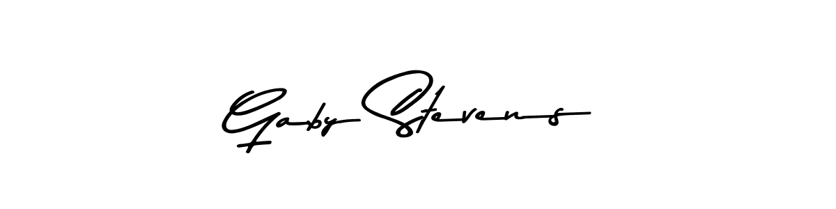 How to make Gaby Stevens name signature. Use Asem Kandis PERSONAL USE style for creating short signs online. This is the latest handwritten sign. Gaby Stevens signature style 9 images and pictures png