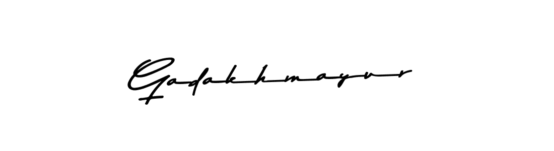 Make a beautiful signature design for name Gadakhmayur. With this signature (Asem Kandis PERSONAL USE) style, you can create a handwritten signature for free. Gadakhmayur signature style 9 images and pictures png