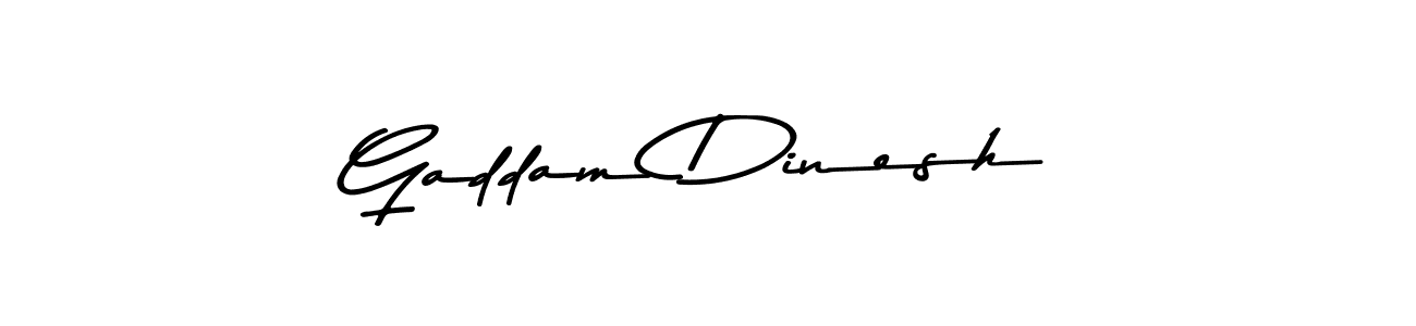 Make a beautiful signature design for name Gaddam Dinesh. With this signature (Asem Kandis PERSONAL USE) style, you can create a handwritten signature for free. Gaddam Dinesh signature style 9 images and pictures png