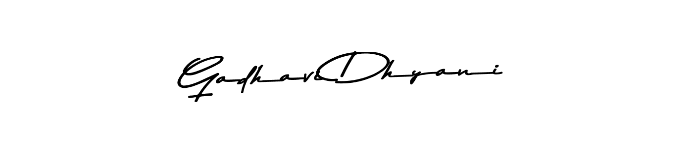 Gadhavi Dhyani stylish signature style. Best Handwritten Sign (Asem Kandis PERSONAL USE) for my name. Handwritten Signature Collection Ideas for my name Gadhavi Dhyani. Gadhavi Dhyani signature style 9 images and pictures png