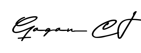 Enhance your business communications with Gagan C J signature in Asem Kandis PERSONAL USE lettering. Clean, modern, and universally compatible. Gagan C J signature style 9 images and pictures png