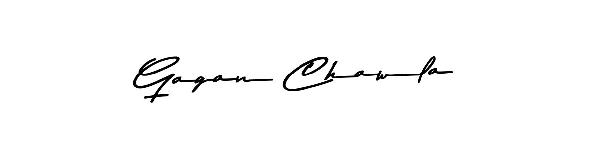 How to make Gagan Chawla name signature. Use Asem Kandis PERSONAL USE style for creating short signs online. This is the latest handwritten sign. Gagan Chawla signature style 9 images and pictures png