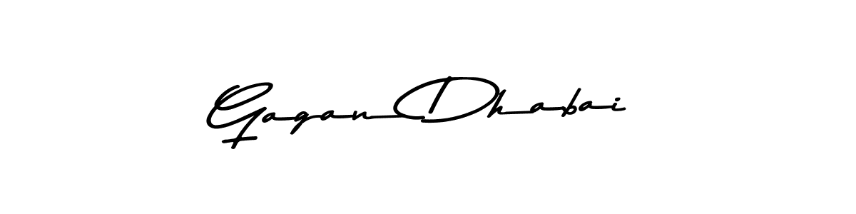 Create a beautiful signature design for name Gagan Dhabai. With this signature (Asem Kandis PERSONAL USE) fonts, you can make a handwritten signature for free. Gagan Dhabai signature style 9 images and pictures png